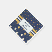 Gold Star Balloons Navy Personalisierte Individuel Serviette (Ecke)