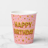 Gold Star Birthday Cup. Pappbecher (Vorderseite)