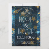 Gold Star Blaues Save-the-Date Save The Date (Vorderseite)
