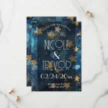 Gold Star Blaues Save-the-Date