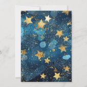 Gold Star Blaues Save-the-Date Save The Date (Rückseite)