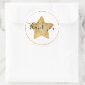 Gold Star Circle Vielen Dank Runder Aufkleber (Tasche)