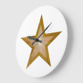 Gold Star Clock Round White Große Wanduhr (Winkel)