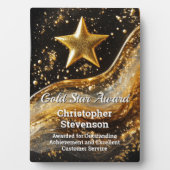 Gold Star Custom Personalized Artistic Award Fotoplatte (Vorderseite)