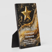Gold Star Custom Personalized Artistic Award Fotoplatte (Seite)