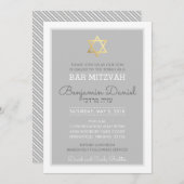 GOLD STAR DAVID Bar mitzvah - Benjamin Daniel Einladung (Vorne/Hinten)