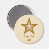 "Gold"-Star "Dein Text"-Kühlschrankmagnet Magnet (Vorderseite/Rückseite)