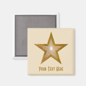 Gold Star "Dein Text"-Magnetquadrat Magnet (Vorderseite/Rückseite)