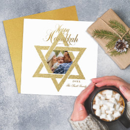 Gold Star der David Hanukkah Card Feiertagskarte