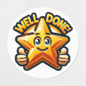 Gold Star der Ermutigung - Gut gemacht! Etiketten (Design 2)