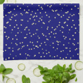Gold Star Design auf blau Geschirrtuch (Gefaltet)