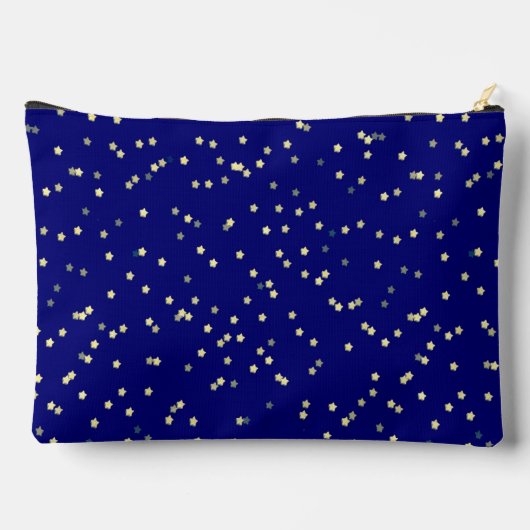 Gold Star Design auf blau Zubehörtasche (Rückseite)