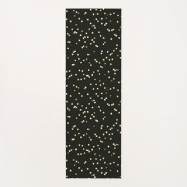 Gold Star Design On Black Yogamatte