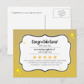 Gold Star Diet Fitness Gratulation Zertifizierung Postkarte (Vorne/Hinten)