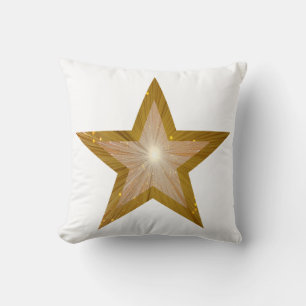 "Gold"-Star-Druckkopfkissen weiß Kissen