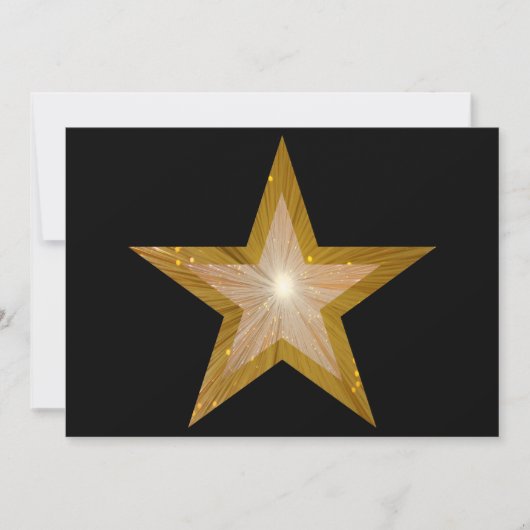 Gold Star Einladung schwarz (Vorderseite)