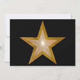 Gold Star Einladung schwarz