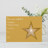 Gold-Star-Einladungstext Einladung (Stehend Vorderseite)