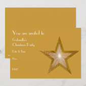 Gold-Star-Einladungstext Einladung (Vorne/Hinten)