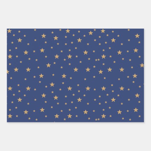 Gold Star Elegant Fantastischer Urlaub Rot Blau Gr Geschenkpapier Set (Vorderseite 2)