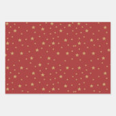 Gold Star Elegant Fantastischer Urlaub Rot Blau Gr Geschenkpapier Set (Vorderseite)
