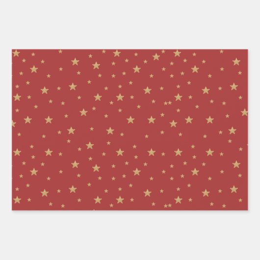 Gold Star Elegant Fantastischer Urlaub Rot Blau Gr Geschenkpapier Set (Vorderseite)
