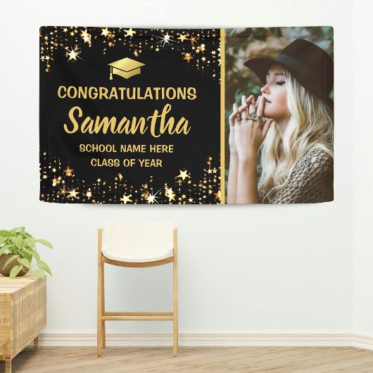 Gold Star Foto 2025 Graduation Party Banner