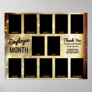 Gold-Star-Foto-Mitarbeiter des Monats Anerkennung Poster