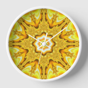 Gold Star Fractal Clock Uhr