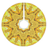 Gold Star Fraktal Tree Skirt Polyester Weihnachtsbaumdecke (Vorderseite)