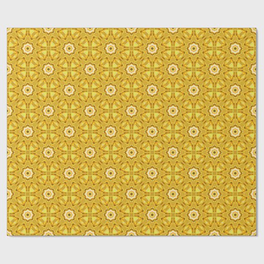 Gold Star Fraktal Wrapper Geschenkpapier (Flach)
