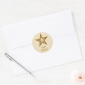 Gold Star "Frohe Weihnachten" Rundaufkleber Runder Aufkleber (Umschlag)