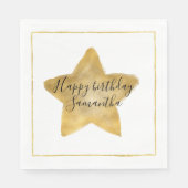 Gold Star Geburtstag Serviette (Vorderseite)