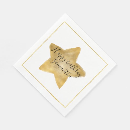 Gold Star Geburtstag Serviette (Ecke)