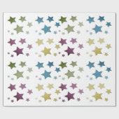 Gold Star Gemustert Geschenkpapier (Flach)