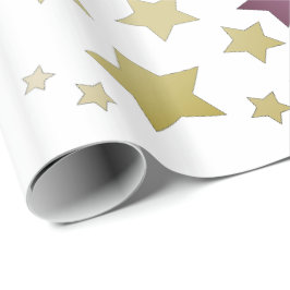Gold Star Gemustert Geschenkpapier