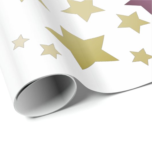 Gold Star Gemustert Geschenkpapier (Rolleneckpunkt)
