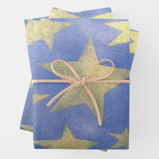 Gold Star Geschenkpapier Set (Beispiel)