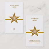 Gold Star Gold Line Visitenkarte Weiß (Vorne/Hinten)