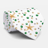 Gold-Star-Gold und grüne Blasen Krawatte (Gerollt)