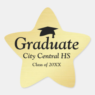 Gold Star Graduate 2018 Abschluss Umschlag Aufkleb Stern-Aufkleber
