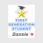Gold Star Graduation Cap, Student der ersten Gener Aufkleber (Blatt)