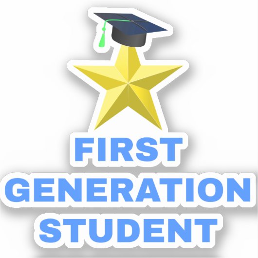 Gold Star Graduation Cap, Student der ersten Gener Aufkleber (Vorderseite)