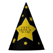 Gold Star Happy Birthday Hollywood Birthday Partyhütchen (Vorderseite)