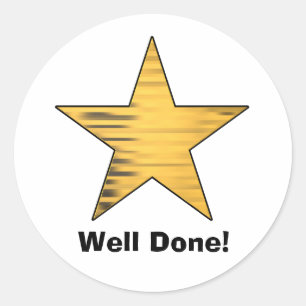 Gold Star Hervorragend Runder Aufkleber