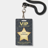 Gold Star Hollywood VIP Pass Gastgeschenk Ausweis (Vorderseite mit Lanyard)
