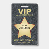 Gold Star Hollywood VIP Pass Gastgeschenk Ausweis (Vorderseite)