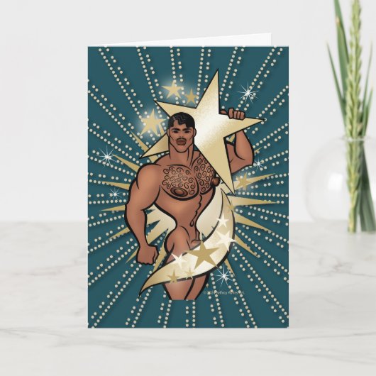Gold Star Hunk Grußkarte Karte (Vorderseite)