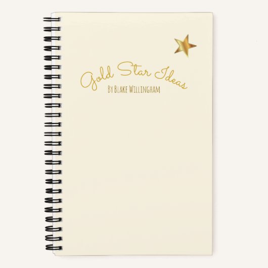 Gold Star Ideas Personalized Sketchbook Notizblock (Vorderseite)