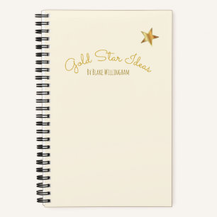 Gold Star Ideen Personalisiertes Skizzenbuch Notizblock